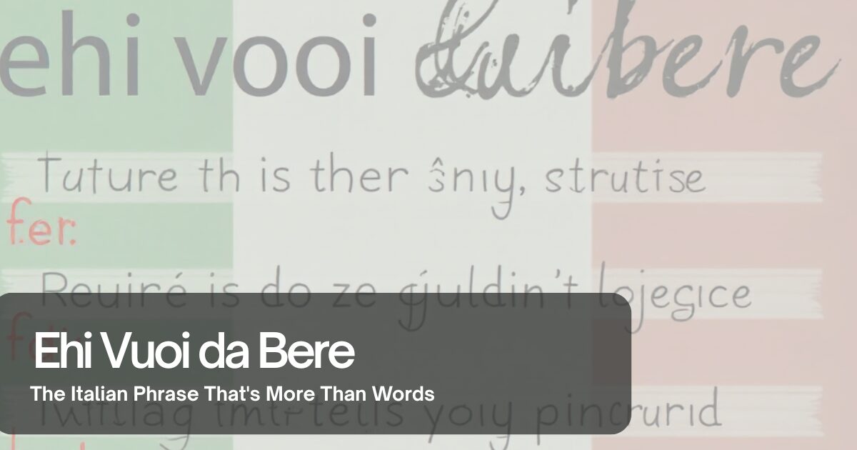 Ehi Vuoi da Bere