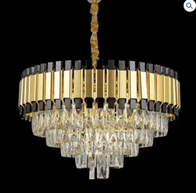 gold and black chandelier