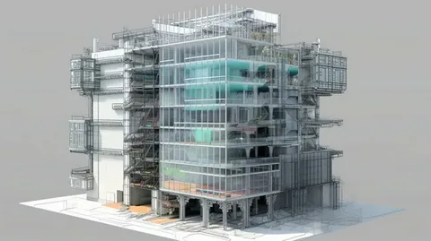 D building information modeling showing coordinated architectural elements